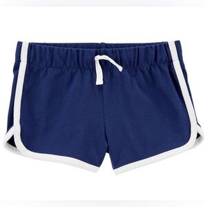 New Oshkosh B'gosh Girls Athletic Shorts 4T Navy Blue White Trim
